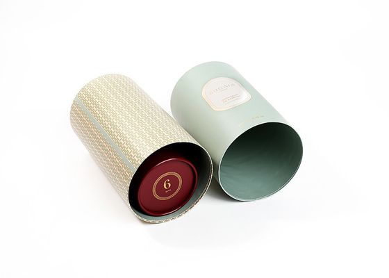 Handmade Empty Eco Friendly Candle Boxes , Rigid Cylinder Round Cardboard Gift Box