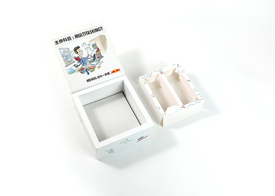 CMYK Food Storage Cardboard Boxes Tray With Drink Holder